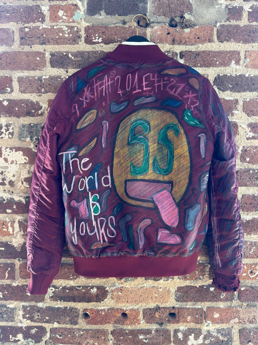 The World Is Yours Collar Shirt Bomber